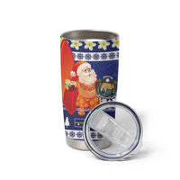 Nauru Christmas Tumbler Cup Cute Santa Coat Of Arms Merry Xmas LT14 - Polynesian Pride