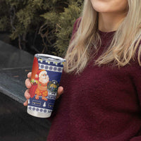 Nauru Christmas Tumbler Cup Cute Santa Coat Of Arms Merry Xmas LT14 - Polynesian Pride