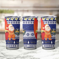 Nauru Christmas Tumbler Cup Cute Santa Coat Of Arms Merry Xmas LT14 - Polynesian Pride