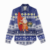 Nauru Christmas Women Casual Shirt Cute Santa Coat Of Arms Merry Xmas LT14 - Polynesian Pride