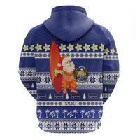 Nauru Christmas Zip Hoodie Cute Santa Coat Of Arms Merry Xmas LT14 - Polynesian Pride