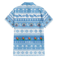 FSM Christmas Family Matching Off The Shoulder Long Sleeve Dress and Hawaiian Shirt Merry Xmas Federated States of Micronesia LT14 - Polynesian Pride