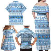 FSM Christmas Family Matching Off Shoulder Maxi Dress and Hawaiian Shirt Merry Xmas Federated States of Micronesia LT14 - Polynesian Pride