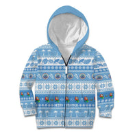 FSM Christmas Kid Hoodie Merry Xmas Federated States of Micronesia LT14 Zip Hoodie Blue - Polynesian Pride