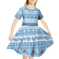FSM Christmas Kid Short Sleeve Dress Merry Xmas Federated States of Micronesia LT14 - Polynesian Pride