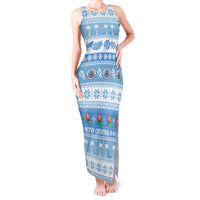 FSM Christmas Tank Maxi Dress Merry Xmas Federated States of Micronesia LT14 Women Blue - Polynesian Pride