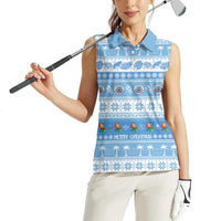 FSM Christmas Women Sleeveless Polo Shirt Merry Xmas Federated States of Micronesia LT14 - Polynesian Pride