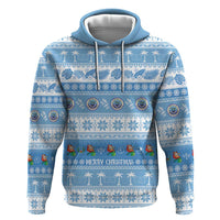 FSM Christmas Zip Hoodie Merry Xmas Federated States of Micronesia LT14 Pullover Hoodie Blue - Polynesian Pride