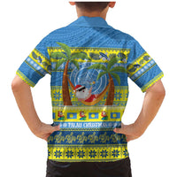 Palau Christmas Family Matching Mermaid Dress and Hawaiian Shirt Chilling Santa Ungil Kurismas LT14 - Polynesian Pride