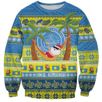 Palau Christmas Sweatshirt Chilling Santa Ungil Kurismas LT14 Unisex Yellow - Polynesian Pride