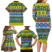 Solomon Islands Christmas Family Matching Long Sleeve Bodycon Dress and Hawaiian Shirt The Solomons Melanesian Meri Krismas LT14 - Polynesian Pride