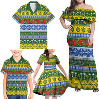 Solomon Islands Christmas Family Matching Off Shoulder Maxi Dress and Hawaiian Shirt The Solomons Melanesian Meri Krismas LT14 - Polynesian Pride