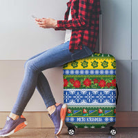 Solomon Islands Christmas Luggage Cover The Solomons Melanesian Meri Krismas - Polynesian Pride