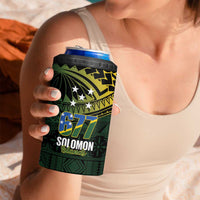 Solomon Islands 4 in 1 Can Cooler Tumbler 677 Proud Crocodile Melanesian Pattern - Polynesian Pride