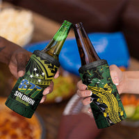 Solomon Islands 4 in 1 Can Cooler Tumbler 677 Proud Crocodile Melanesian Pattern - Polynesian Pride