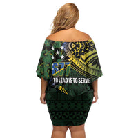 Solomon Islands Family Matching Off Shoulder Short Dress and Hawaiian Shirt 677 Proud Crocodile Melanesian Pattern LT14 - Polynesian Pride