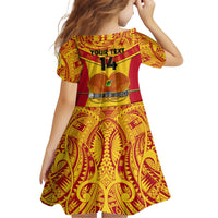 Custom Papua New Guinea Rugby Family Matching Short Sleeve Bodycon Dress and Hawaiian Shirt 2023 Go Kumuls Pacific Dynamic Style LT14 - Polynesian Pride