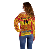Custom Papua New Guinea Rugby Off Shoulder Sweater 2023 Go Kumuls Pacific Dynamic Style LT14 - Polynesian Pride