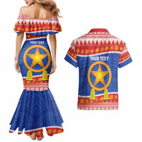 Personalized The Philippines Christmas Couples Matching Mermaid Dress and Hawaiian Shirt Pilipinas Parol - Maligayang Pasko! LT14 - Polynesian Pride