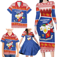 Personalized The Philippines Christmas Family Matching Long Sleeve Bodycon Dress and Hawaiian Shirt Pilipinas Parol - Maligayang Pasko! LT14 - Polynesian Pride