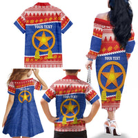 Personalized The Philippines Christmas Family Matching Off The Shoulder Long Sleeve Dress and Hawaiian Shirt Pilipinas Parol - Maligayang Pasko! LT14 - Polynesian Pride