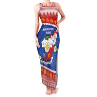 Personalized The Philippines Christmas Family Matching Tank Maxi Dress and Hawaiian Shirt Pilipinas Parol - Maligayang Pasko! LT14 Mom's Dress Blue - Polynesian Pride