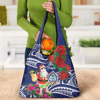 Guam Christmas Grocery Bag Poinsettia With Bougainvillea - Felis Pasgua! LT14 - Polynesian Pride