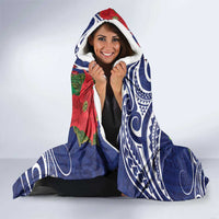 Guam Christmas Hooded Blanket Poinsettia With Bougainvillea - Felis Pasgua! LT14 - Polynesian Pride