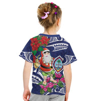 Guam Christmas Kid T Shirt Poinsettia With Bougainvillea - Felis Pasgua! LT14 - Polynesian Pride