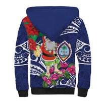 Guam Christmas Sherpa Hoodie Poinsettia With Bougainvillea - Felis Pasgua! LT14 - Polynesian Pride