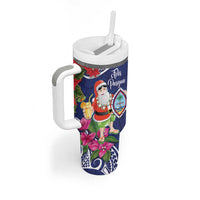 Guam Christmas Tumbler With Handle Poinsettia With Bougainvillea - Felis Pasgua! LT14 - Polynesian Pride