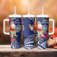Guam Christmas Tumbler With Handle Poinsettia With Bougainvillea - Felis Pasgua! LT14 - Polynesian Pride
