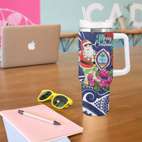 Guam Christmas Tumbler With Handle Poinsettia With Bougainvillea - Felis Pasgua! LT14 - Polynesian Pride