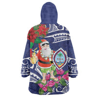 Guam Christmas Wearable Blanket Hoodie Poinsettia With Bougainvillea - Felis Pasgua! LT14 - Polynesian Pride