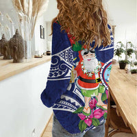 Guam Christmas Women Casual Shirt Poinsettia With Bougainvillea - Felis Pasgua! LT14 - Polynesian Pride