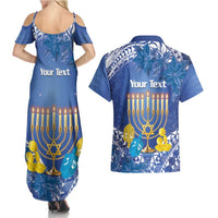 Personalised Hanukkah Jewish Festival Couples Matching Summer Maxi Dress and Hawaiian Shirt It's Lit - Polynesian Pattern LT14 - Polynesian Pride