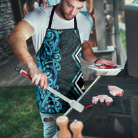 Turquoise Aotearoa Apron Taniko Motifs With Paua Shell Kowhaiwhai - Polynesian Pride