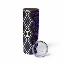 Purple Aotearoa Skinny Tumbler Taniko Motifs With Paua Shell Kowhaiwhai LT14 - Polynesian Pride