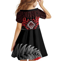 Aotearoa Kiwi Taniko Family Matching Off Shoulder Maxi Dress and Hawaiian Shirt Silver Fern With Maori Koru Pattern LT14 - Polynesian Pride