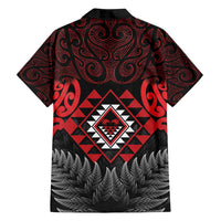 Aotearoa Kiwi Taniko Family Matching Off Shoulder Maxi Dress and Hawaiian Shirt Silver Fern With Maori Koru Pattern LT14 - Polynesian Pride
