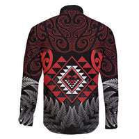 Aotearoa Kiwi Taniko Family Matching Tank Maxi Dress and Hawaiian Shirt Silver Fern With Maori Koru Pattern LT14 - Polynesian Pride