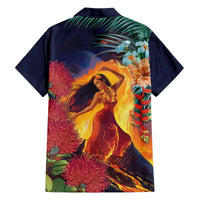 Hawaii Kilauea Big Islands Family Matching Off The Shoulder Long Sleeve Dress and Hawaiian Shirt Pele Goddess With Tropical Flowers LT14 - Polynesian Pride