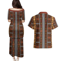 Malo e Lelei Tonga Couples Matching Puletasi and Hawaiian Shirt Tongan Ngatu Tapa Cloth LT14 - Polynesian Pride
