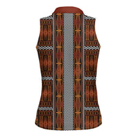 Malo e Lelei Tonga Women Sleeveless Polo Shirt Tongan Ngatu Tapa Cloth LT14 - Polynesian Pride