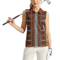 Malo e Lelei Tonga Women Sleeveless Polo Shirt Tongan Ngatu Tapa Cloth LT14 - Polynesian Pride
