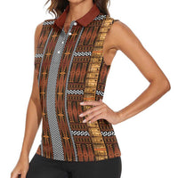 Malo e Lelei Tonga Women Sleeveless Polo Shirt Tongan Ngatu Tapa Cloth LT14 - Polynesian Pride