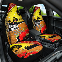 New Zealand And Australia ANZAC Day Car Seat Cover Aboriginal Maori Starring Night Style LT14 One Size Gold - Polynesian Pride