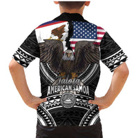 Talofa American Samoa Flag Day Family Matching Mermaid Dress and Hawaiian Shirt Bald Eagle Polynesian Tattoo LT14 - Polynesian Pride
