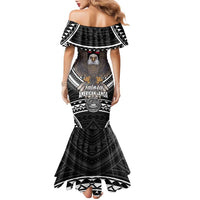 Talofa American Samoa Flag Day Family Matching Mermaid Dress and Hawaiian Shirt Bald Eagle Polynesian Tattoo LT14 - Polynesian Pride