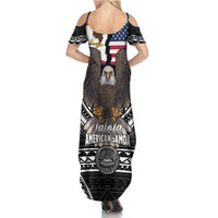 Talofa American Samoa Flag Day Family Matching Summer Maxi Dress and Hawaiian Shirt Bald Eagle Polynesian Tattoo LT14 - Polynesian Pride